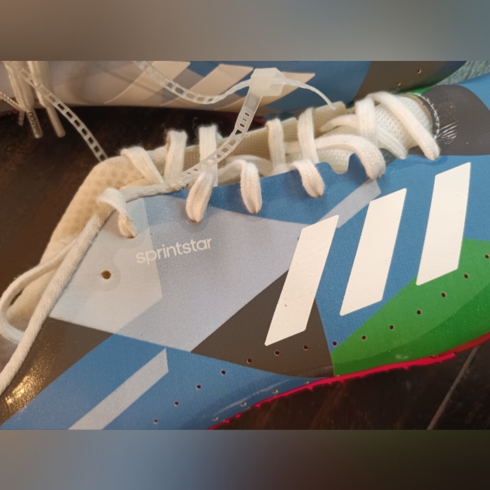 🆕ADIDAS SprintStar Blue Green Pink Track & Field Running Shoes Size 10.5 Women - Picture 7 of 10